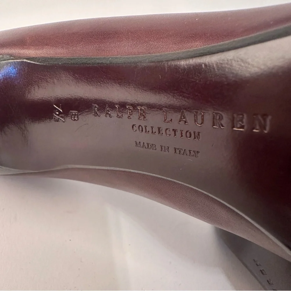 Ralph Lauren Purple Label Brown Peep Toe Heels - Picture 8 of 8